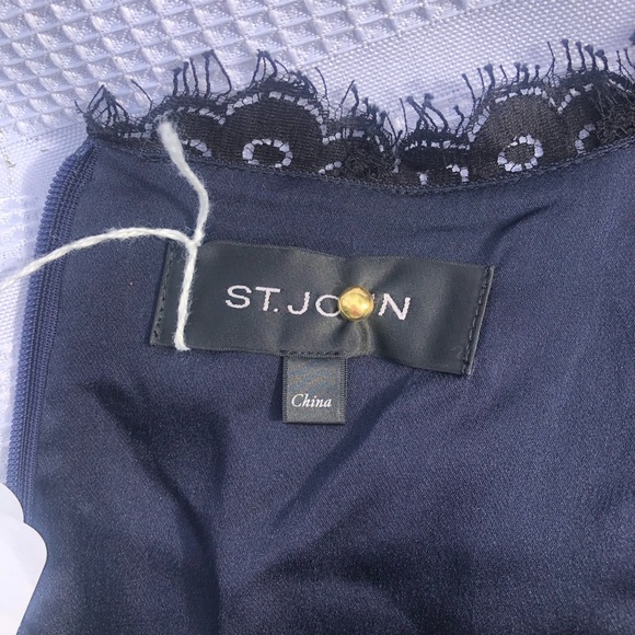 St. John Caviar Sheath Dress With Lace Trim Size 6 NWT - Picture 11 of 16